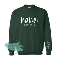 Customized Grandma/Mom/Auntie Est. date Puff Sweatshirt