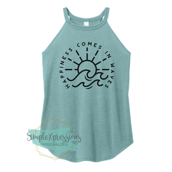 Happiness Comes in Waves1 Ladies Tank