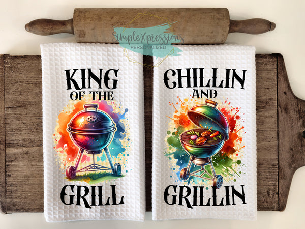 Summer Kitchen Towels- King of the Grill Chillin and Grillin