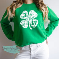 Distressed Clover- White