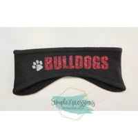 Bulldogs Glitter Fleece Headband- Black