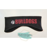 Bulldogs Glitter Fleece Headband- Black